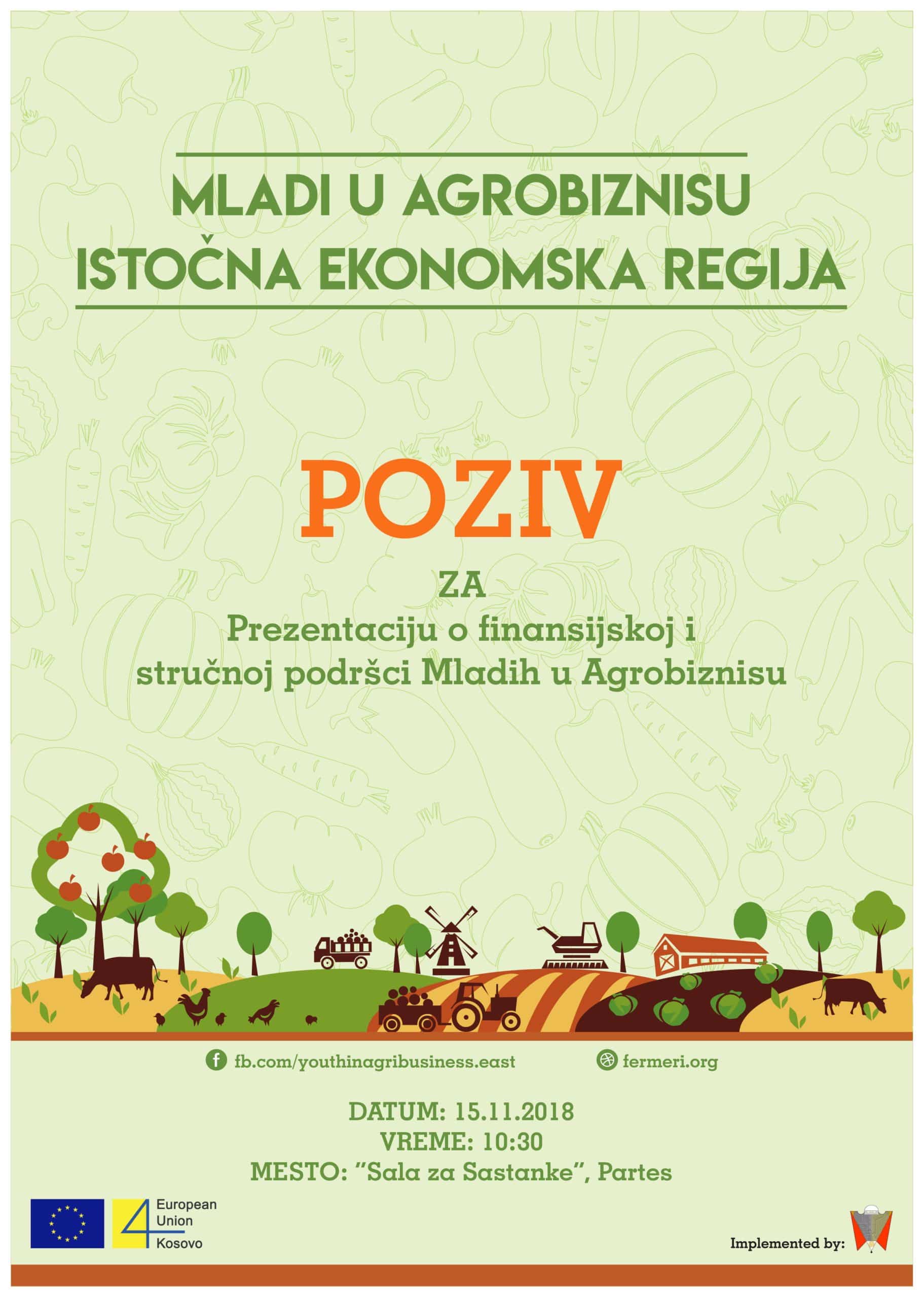 Poziv za stručnoj podršci Mladih u Agrobiznisu